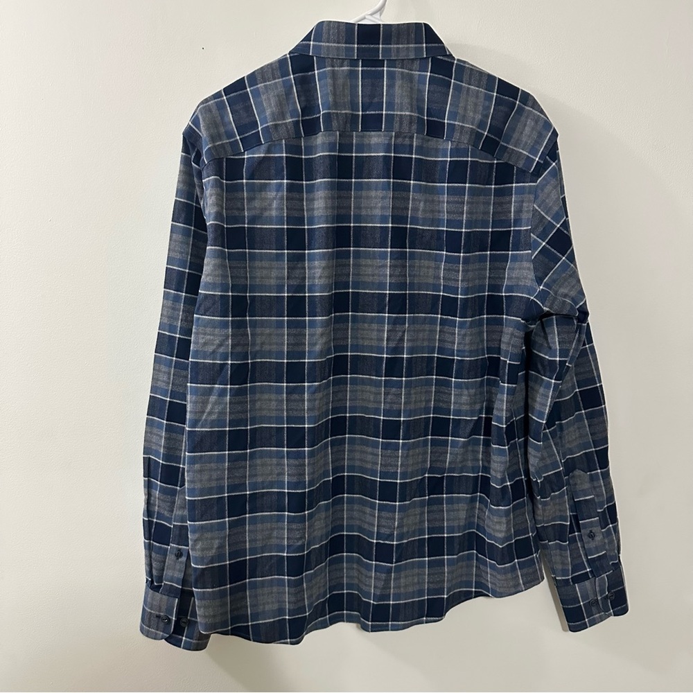 UNTUCKit Sonoran WF Button Up Long Sleeve Shirt Mens Sz Large Blue Plaid Flannel - Picture 5 of 7